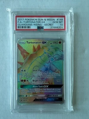 2017 Pokémon Guardians Rising Turtonator GX #148 Hyper/Secret Rare PSA 10 - Image 1 of 4