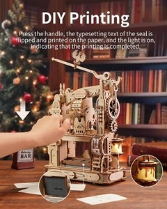ROKR 3D DIY Holzpuzzle Druckpresse mechanisches Modellbausatz Kinderspielzeug Weihnachtsgeschenk - Bild 1 von 9