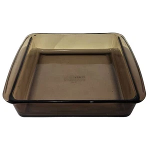 Pyrex Quadratisch Braun Backform 8" Kamin Glas Kasserolle 2lt/qt Kuchenform 222 - Bild 1 von 9