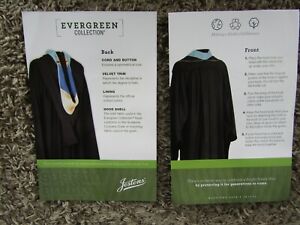 NIB Jostens Evergreen Collection Velvet Trim Graduation Doctor Hood Cord Button