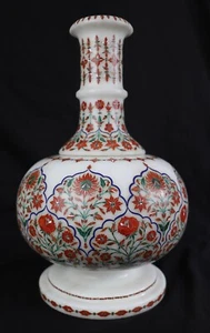 Agra, Marmor Intarsien Vase sehr seltene zweiteilige Vase - Bild 1 von 4