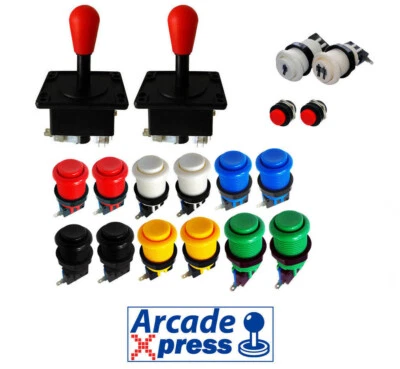 ARCADE EXPRESS American Style Arcade Red Joystick Kit x2 player 14 Buttons Pusbuttons Bartop