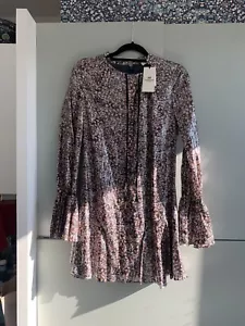 H&M CONSCIOUS EXCLUSIVE Mini Summer Dress Silk Metallic Mix EUR 36 UK 8 New - Picture 1 of 10