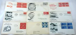 9 USA AirMail Stamps FDC SC# C38 C40 C41 C43 C44 C48 C49 Cover Collection - Picture 1 of 1