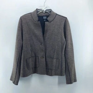 eileen fisher cardigan blazer women size small petite brown merino wool blend  - Picture 1 of 9