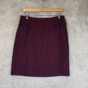Talbots Skirt Womens 6 Red Polka Dot Wool Blend Lined Pockets Side Zip- 2860 - Picture 1 of 12