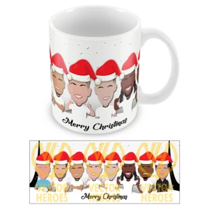 Fulham 2024-25 Christmas Mug Cup Vector Heroes Santa Hats Cottagers Fans Gift - Picture 1 of 1