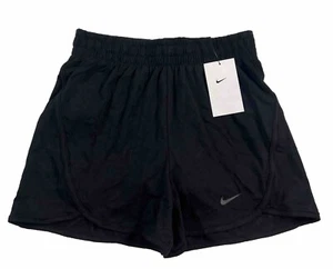 Nike Kids' Dri-FIT High-Waisted Training Shorts 4” Terry Girls Size XL Black NWT - Picture 1 of 8