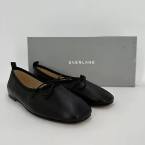 Everlane The Italian Leather Day Ballet Pisos Talla 7 Para Mujer Negros Nuevos en Caja - Imagen 1 de 5