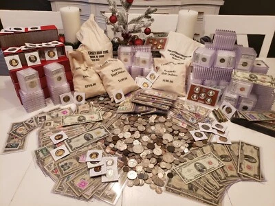 ESTATE SALE FIND, OLD US COINS, GOLD, .999 SILVER BARS, BULLION, RARE U.S. BILLS - Image 1 of 4