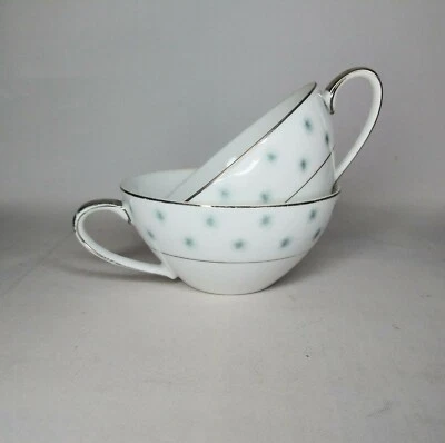 JYOTO Fine China Japan Domino 8155 Pair Of Teacups Two Tea Cups - Image 1 of 4