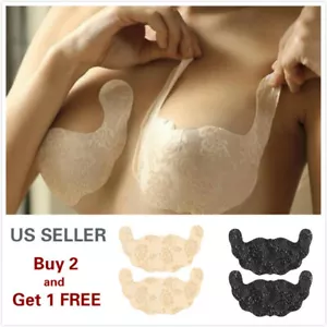 Lace Women Invisible Brassy Tape Breast lift Lifting Bra Silicone Nipple Cover - Picture 1 of 9