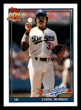 1991 Topps Eddie Murray HOF Los Angeles Dodgers #590 Mint
