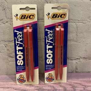 Bolígrafos de barril acolchados Bic Soft Feel de colección tinta roja mediana 1995 - Imagen 1 de 4