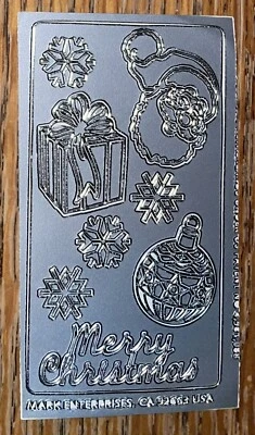 Серебряные наклейки Stampendous класса A-Peels Merry Christmas Santa сделано в США - Изображение 1 из 4