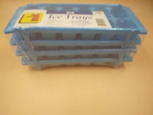 Vintage 4er Pack Blau Twist Release Eiswürfelschalen Neu aus altem Lagerbestand Tamor Kunststoff 12 Würfel - Bild 1 von 5