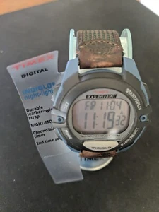 Timex Expedition Indiglo WR 100M Chrono Timer Digital Men's Watch New Battery - Picture 1 of 6