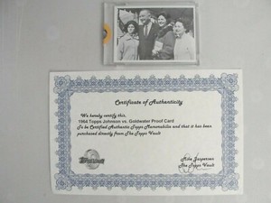 1964 Topps Johnson vs Goldwater Proof Card 