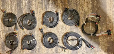 Component Video Cable RCA 12 FOOT  QUANTITY 8 + 1 3 FOOT W/ AUDIO Red Blue Green - Image 1 of 2