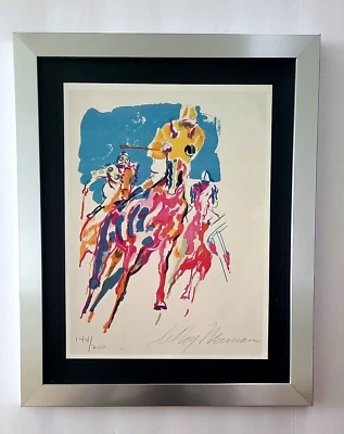 LeRoy Neiman "THE RACE" Firmado Arte Pop MCollector Pieza Enmarcada Foto 1 de 3