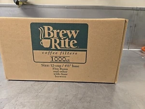 Brew-Rite 12-Cup 1000ct Coffee Filters 4-1/2” base 2/500 - Picture 1 of 9
