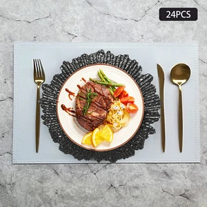 12.6in Modern Charger Plates Round Plastic Reef Plate Dinner Plates 24pcs - Picture 1 of 11