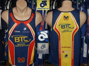 Bolton Triathlon Club Shirt Champ-Sys Running Vest Sleeveless Jersey Top shirt - Picture 1 of 5