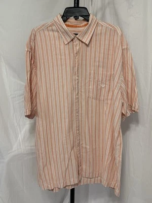 Chaps Shirt Men's 2XT Tall  Orange Stripe Short Sleeve Button Down Classic - Image 1 of 4