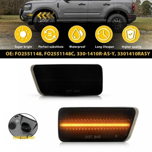 2X Front Fender LED Marker Side Light Amber for 2021-2023 Ford Bronco Sport Base - Picture 1 of 11