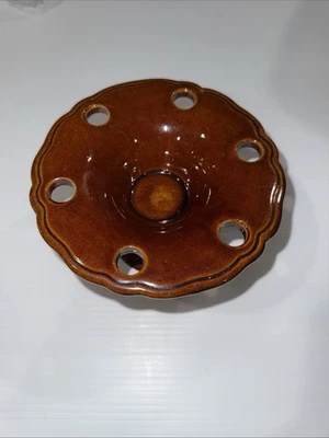 Soporte de cepillo de dientes de cerámica Royal Haegar vintage marrón floral Foto 1 de 4