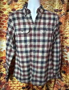 Fjall Raven Men M slim fit long sleeve button front shirt check missing button - Picture 1 of 8