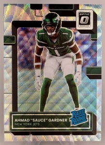 2022 Donruss Optic , Ahmad "Sauce" Gardner RC Wave Prizm #/300 New York Jets - Picture 1 of 4