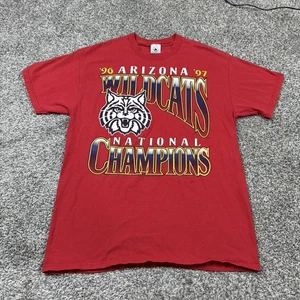 Vintage 90s University of Arizona Wildcats NCAA T-Shirt Men's L Red  - Picture 1 of 5
