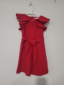 Giani Bini Niño Pequeño 2T Rojo Manga Corta Pantalones Mameluco Con Volantes Manga y Corbata - Imagen 1 de 6