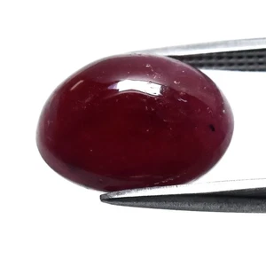 💎 4.63ct Oval Cabochon Red Ruby - Heated Glass Filling Africa Gemstone - Picture 1 of 4