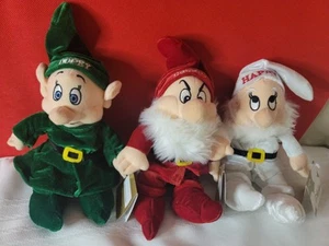 Set of 3 DISNEY SNOW WHITE SEVEN DWARFS SCENTED 9" PLUSH BEAN BAG W/TAGS - Picture 1 of 8