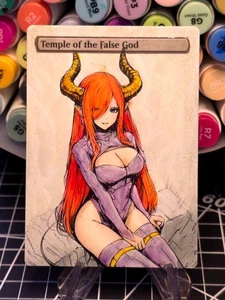 Temple of the False God - MTG *Altered Hand Colored Original Art Anime -  111925 - Picture 1 of 10