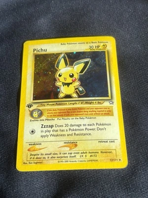 1st edition! Pichu 12/111 Neo Genesis Holo Pokémon card hp wotc  - Image 1 of 4