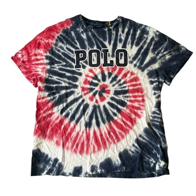 Polo Ralph Lauren Americana Ajuste Personalizado Tie Dye Hombres Algodón Camiseta Grande Foto 1 de 3