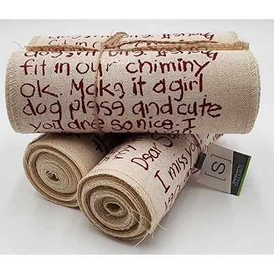 Cinta de arpillera rústica Sullivans impresión de letras decoración navideña artesanía Foto 1 de 4