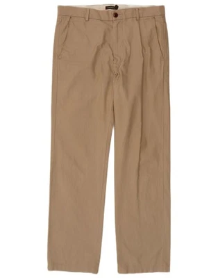 Pantalones informales rectos DOCKERS para hombre W32 L30 beige espiga algodón BS15 Foto 1 de 3