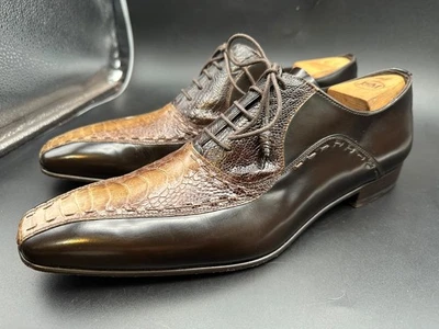 Mezlan Size 10.5 M Fits 10 Ostrich Leather  Lace Up  Spain Dress  Shoes MEN'S - Image 1 of 4