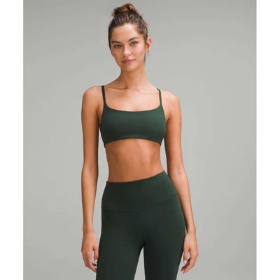 Lululemon Wunder Train Strappy Racer Bra Size 8 Green – Everlux Fabric - Image 1 of 4