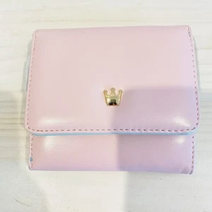 Women’s Fashion Purse Foldout Pink Blue Square 11.5x10.5x3.5cm - Picture 1 of 7