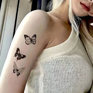 1 Sheet Temporary Tattoo Stickers Waterproof 3D Butterfly Flowers Body Art - Bild 1 von 18