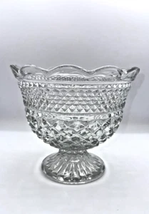 Anchor Hocking WEXFORD 7" Clear Pedestal BOWL Footed Centerpiece Compote Heavy - Picture 1 of 15