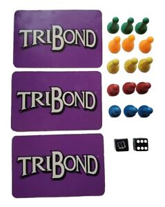 TriBond 1992 Game 17 Playing Pieces Only Moving Player Tokens Five Colors