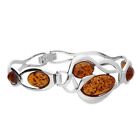 Bangle Cognac Amber Bangle With Small And Large Ovals With An Sterling Silver