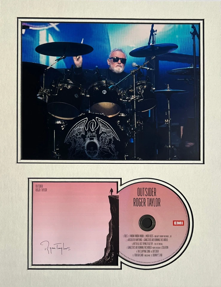 Roger Taylor Hand Signed Outsider CD Mounted Photo Display Music Autograph - Изображение 1 из 1