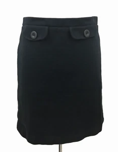 Boden Women's Skirt Size 8 Black Textured Short Flaps With Buttons Zip Used F1 - Picture 1 of 10